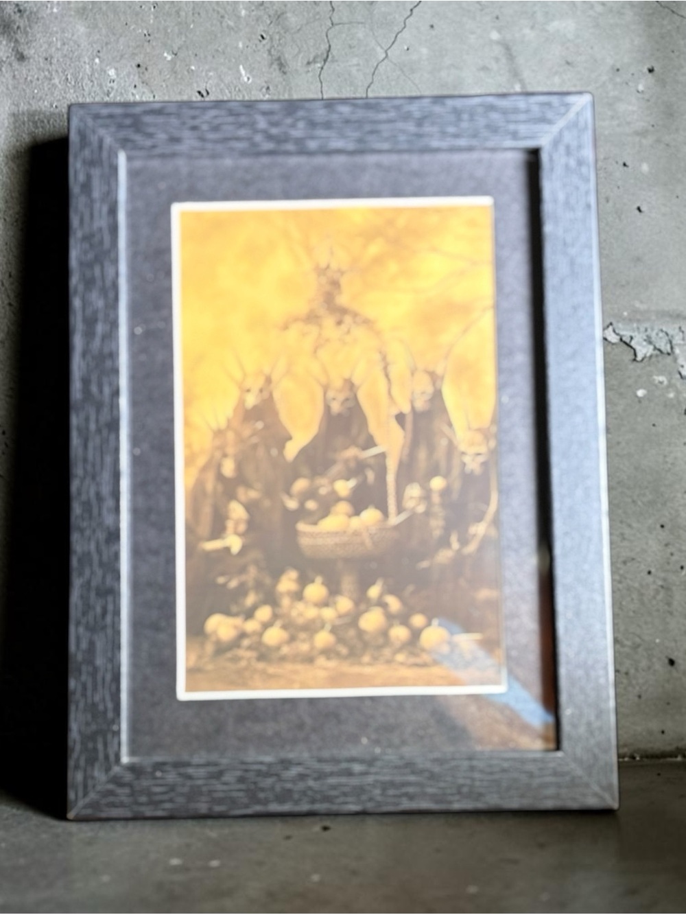 Gothic Hanging Bats Framed Wall Art 5x7 Dark Oddities Decor